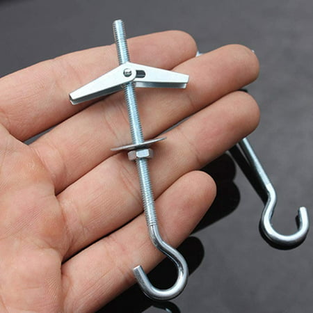 10pcs Carbon Steel Hanging Plants Cavity Toggle Wings with Springs Bolts Hanger Ceiling Hook Wall Hooks Wall Fixing Wing 